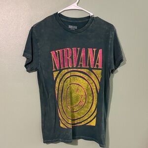 NIRVANA Smiley Face Tee - green and Yellow